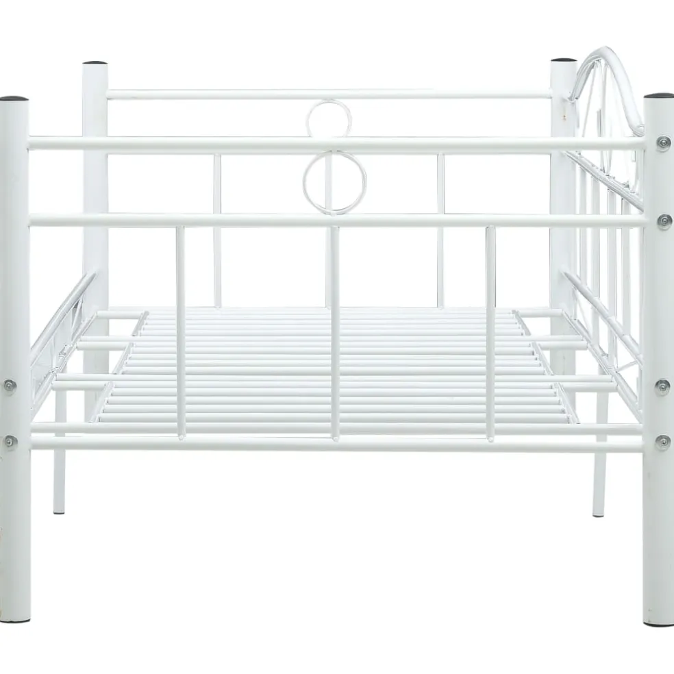 vidaXL Bedbank metaal wit 90x200 cm
