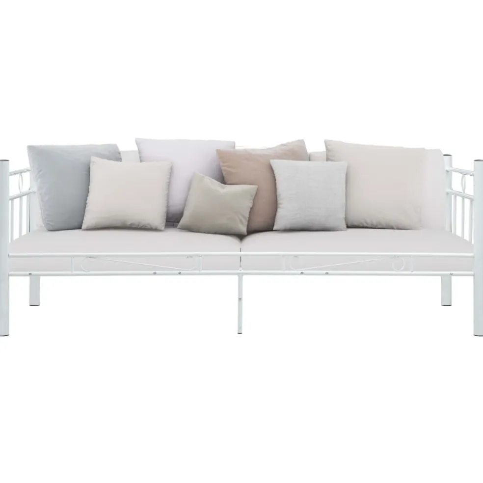 vidaXL Bedbank metaal wit 90x200 cm