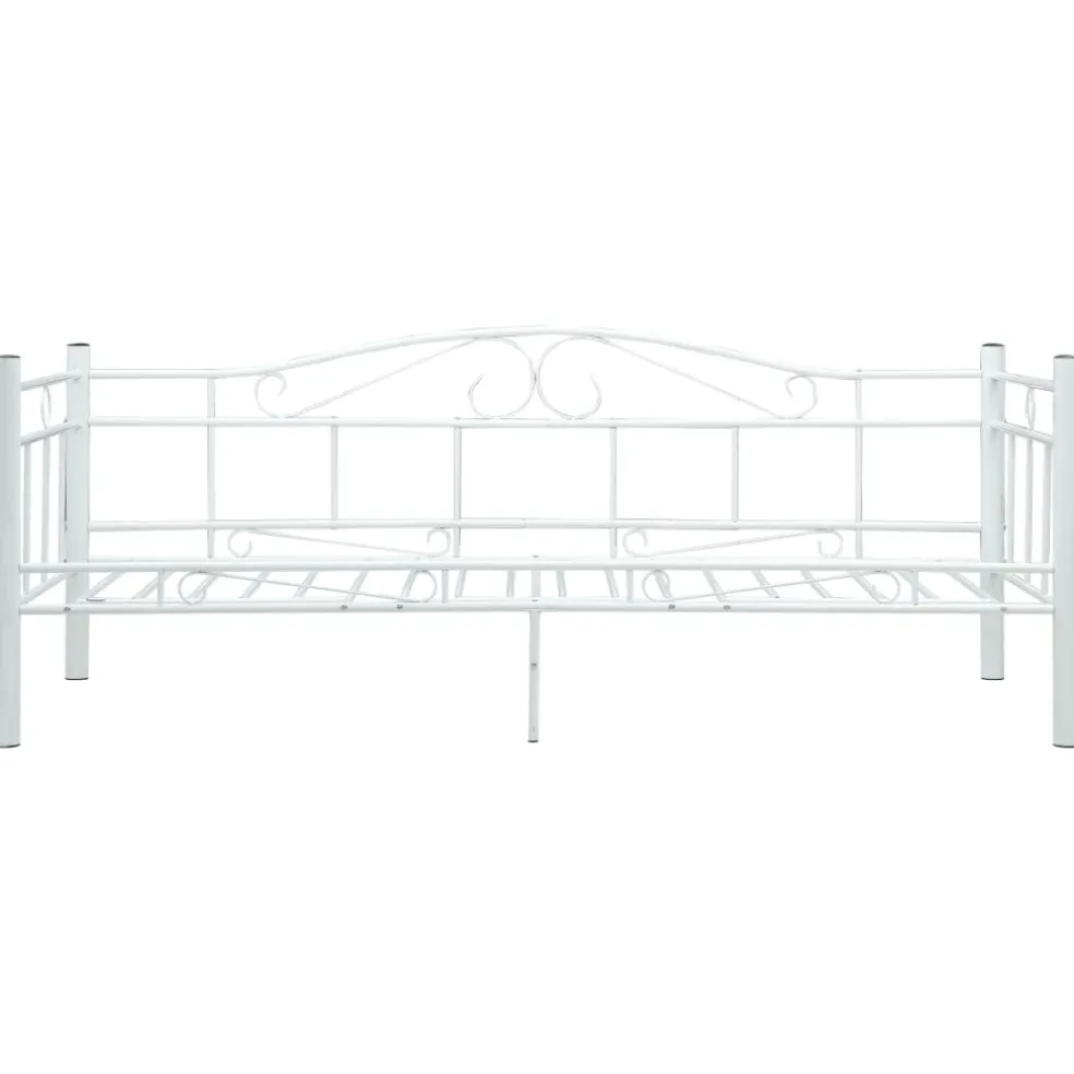 vidaXL Bedbank metaal wit 90x200 cm