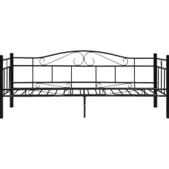vidaXL Bedbank metaal zwart 90x200 cm