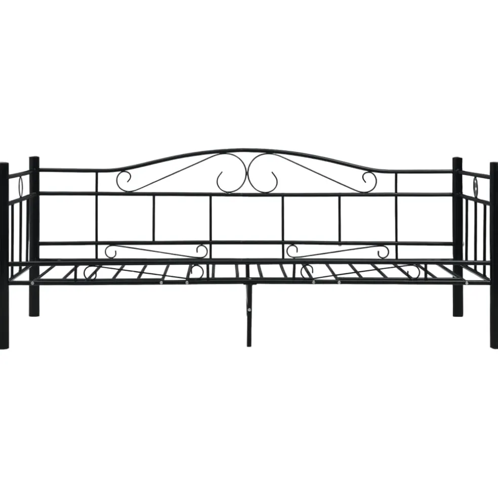 vidaXL Bedbank metaal zwart 90x200 cm