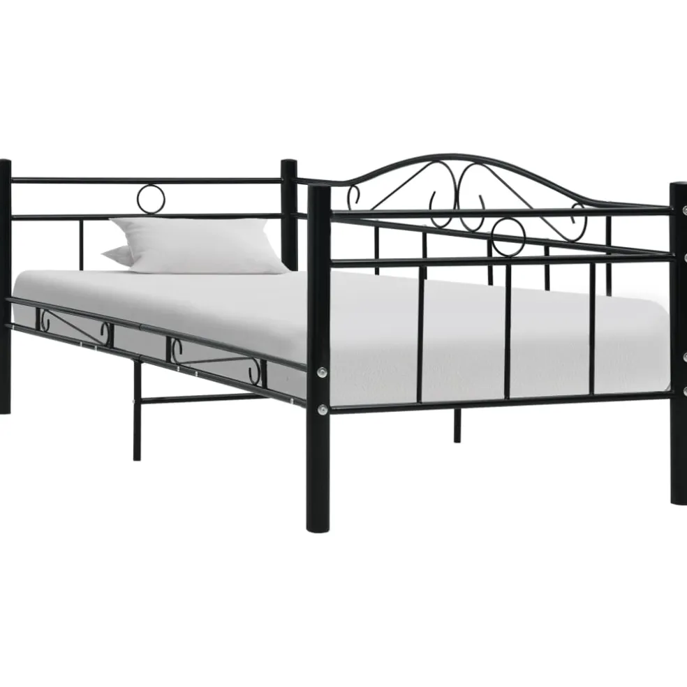 vidaXL Bedbank metaal zwart 90x200 cm