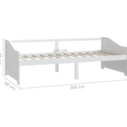 vidaXL Bedbank 3-zits massief grenenhout 90x200 cm wit