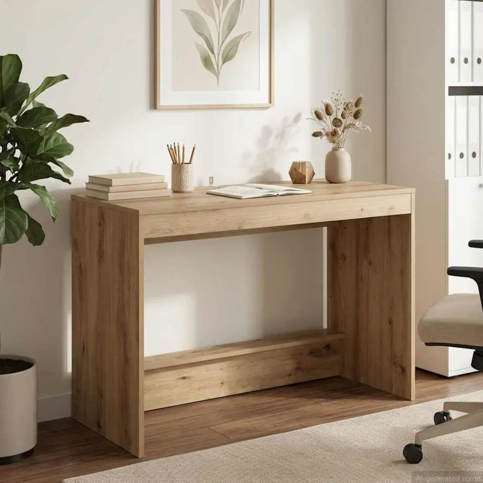 vidaXL Bed Bureau Artisanaal eiken Bewerkt hout 100 x 45 x 75 cm