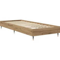 vidaXL Bedframe Artisanaal eiken 80 x 200 cm Bewerkt hout