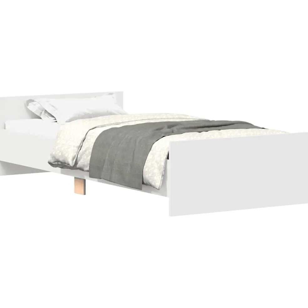 vidaXL Bedframe bewerkt hout wit 90x200 cm