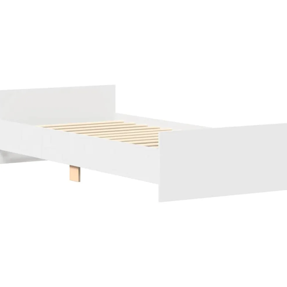 vidaXL Bedframe bewerkt hout wit 90x200 cm