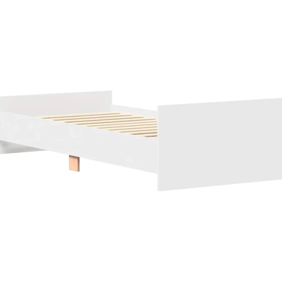 vidaXL Bedframe bewerkt hout wit 90x200 cm
