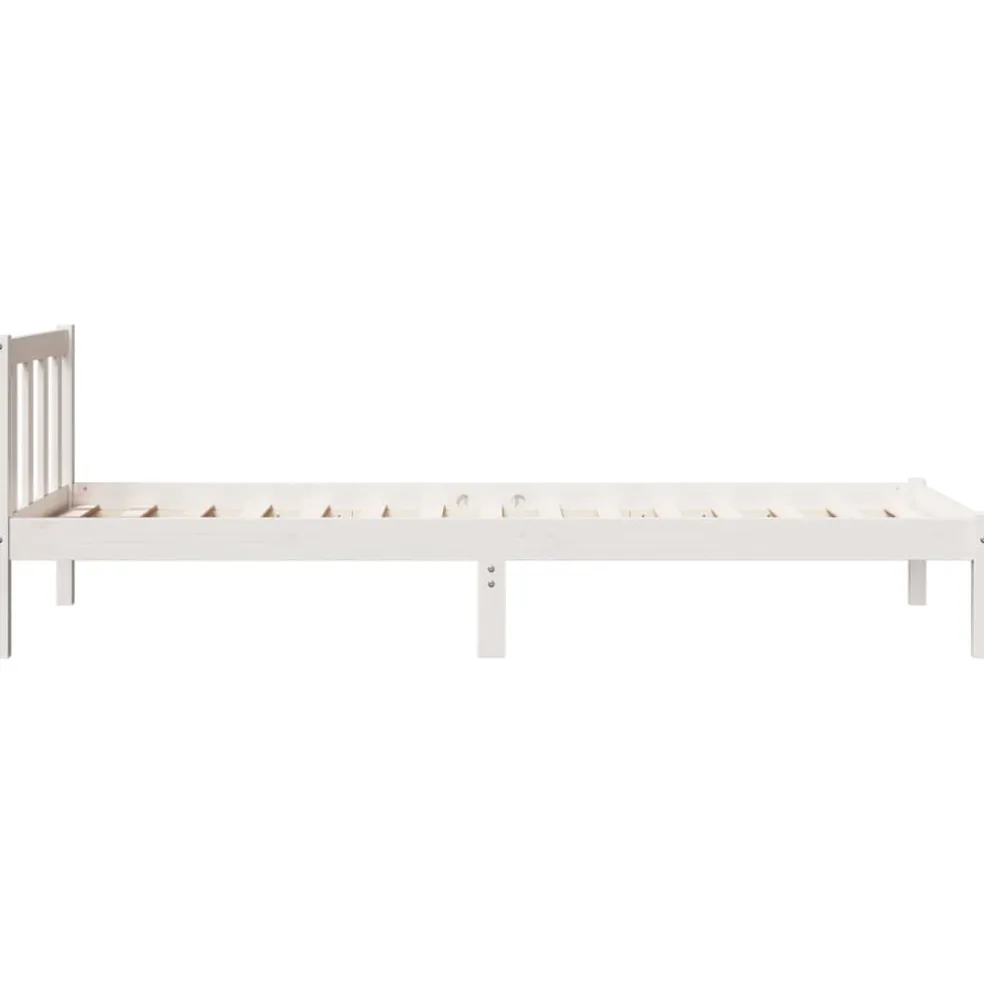 vidaXL Bedframe extra lang zonder matras grenenhout wit 80x210 cm