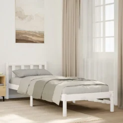vidaXL Bedframe extra lang zonder matras grenenhout wit 80x210 cm