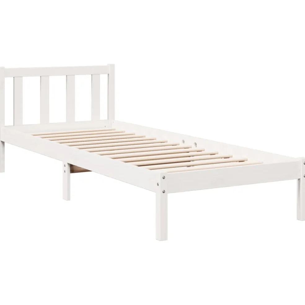 vidaXL Bedframe extra lang zonder matras grenenhout wit 80x210 cm