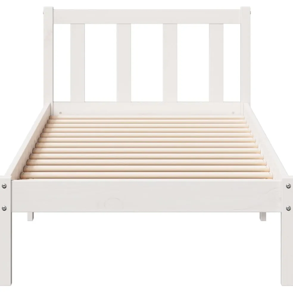 vidaXL Bedframe extra lang zonder matras grenenhout wit 80x210 cm