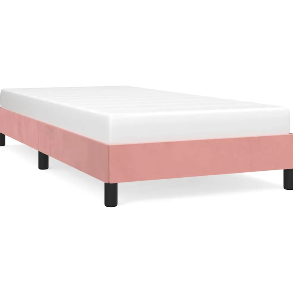 vidaXL Bedframe fluweel roze 80x200 cm