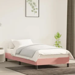 vidaXL Bedframe fluweel roze 80x200 cm