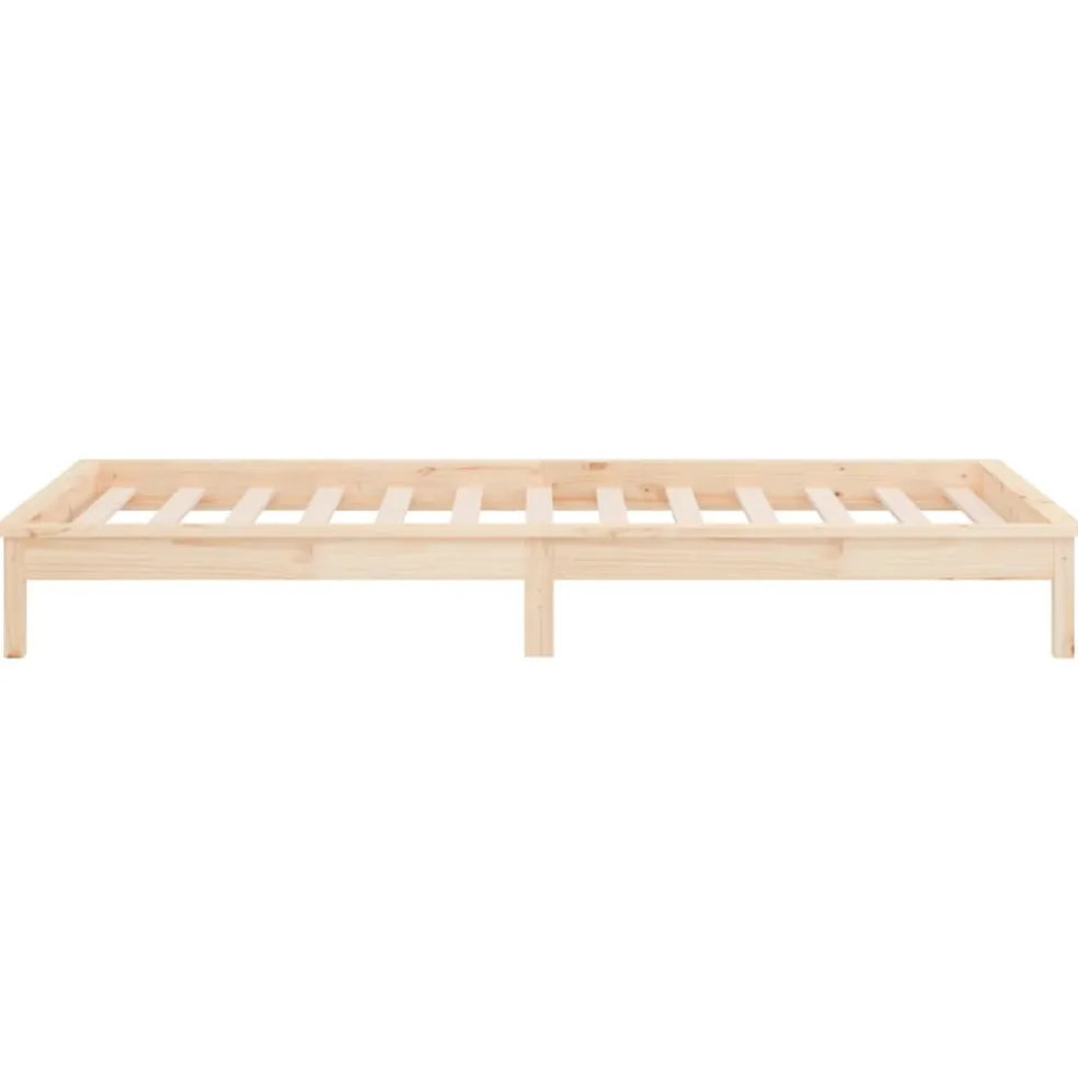 vidaXL Bedframe LED massief hout 90x200 cm