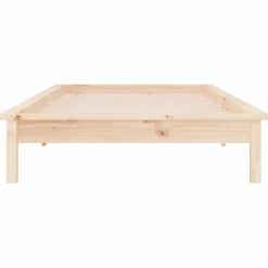 vidaXL Bedframe LED massief hout 90x200 cm