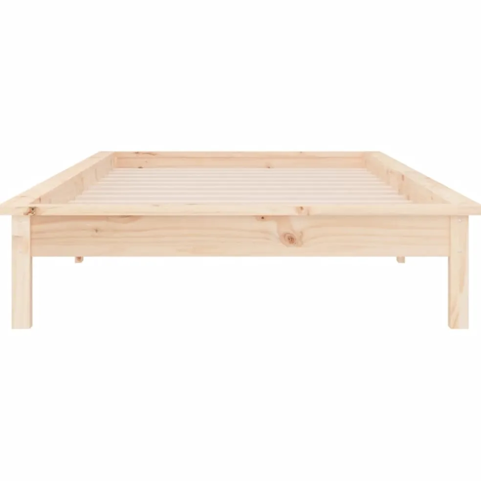 vidaXL Bedframe LED massief hout 90x200 cm