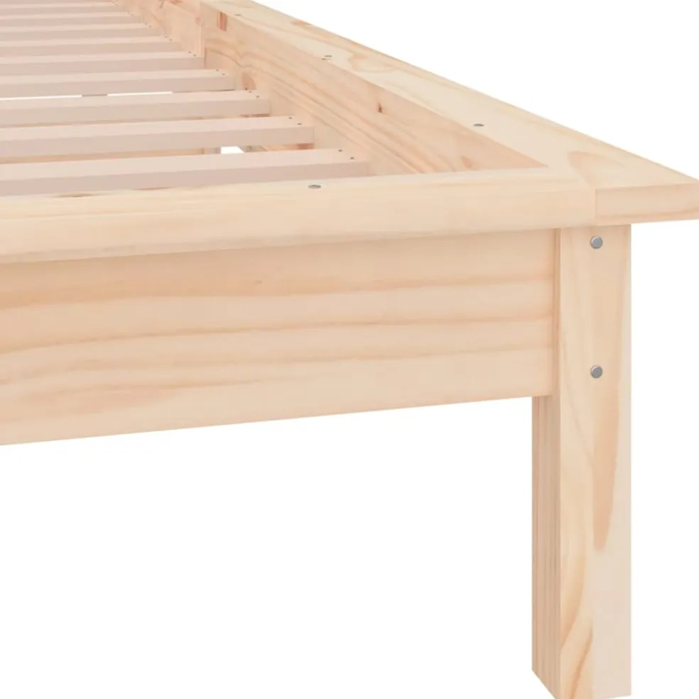 vidaXL Bedframe LED massief hout 90x200 cm