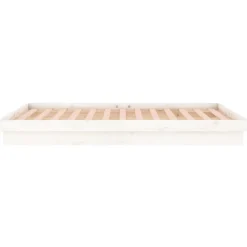 vidaXL Bedframe LED massief hout wit 120x200 cm