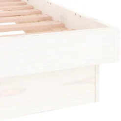 vidaXL Bedframe LED massief hout wit 120x200 cm