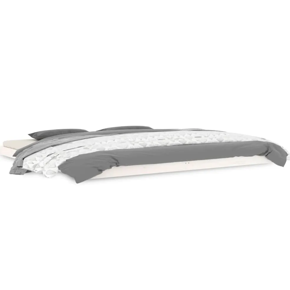 vidaXL Bedframe massief grenenhout wit 200x200 cm