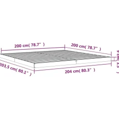 vidaXL Bedframe massief grenenhout wit 200x200 cm