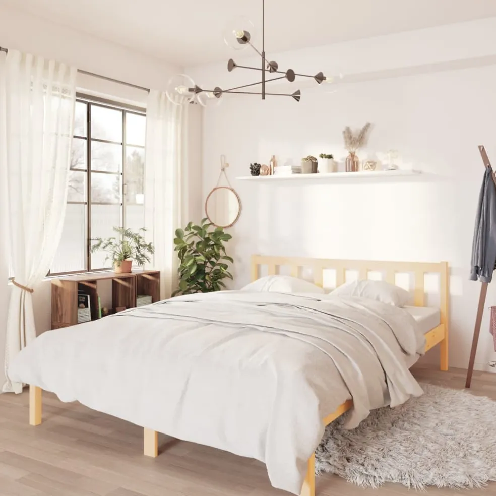 vidaXL Bedframe massief grenenhout 140x200 cm