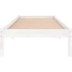 vidaXL Bedframe massief hout wit 75x190 cm
