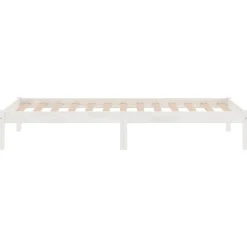 vidaXL Bedframe massief hout wit 75x190 cm