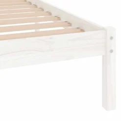 vidaXL Bedframe massief hout wit 75x190 cm