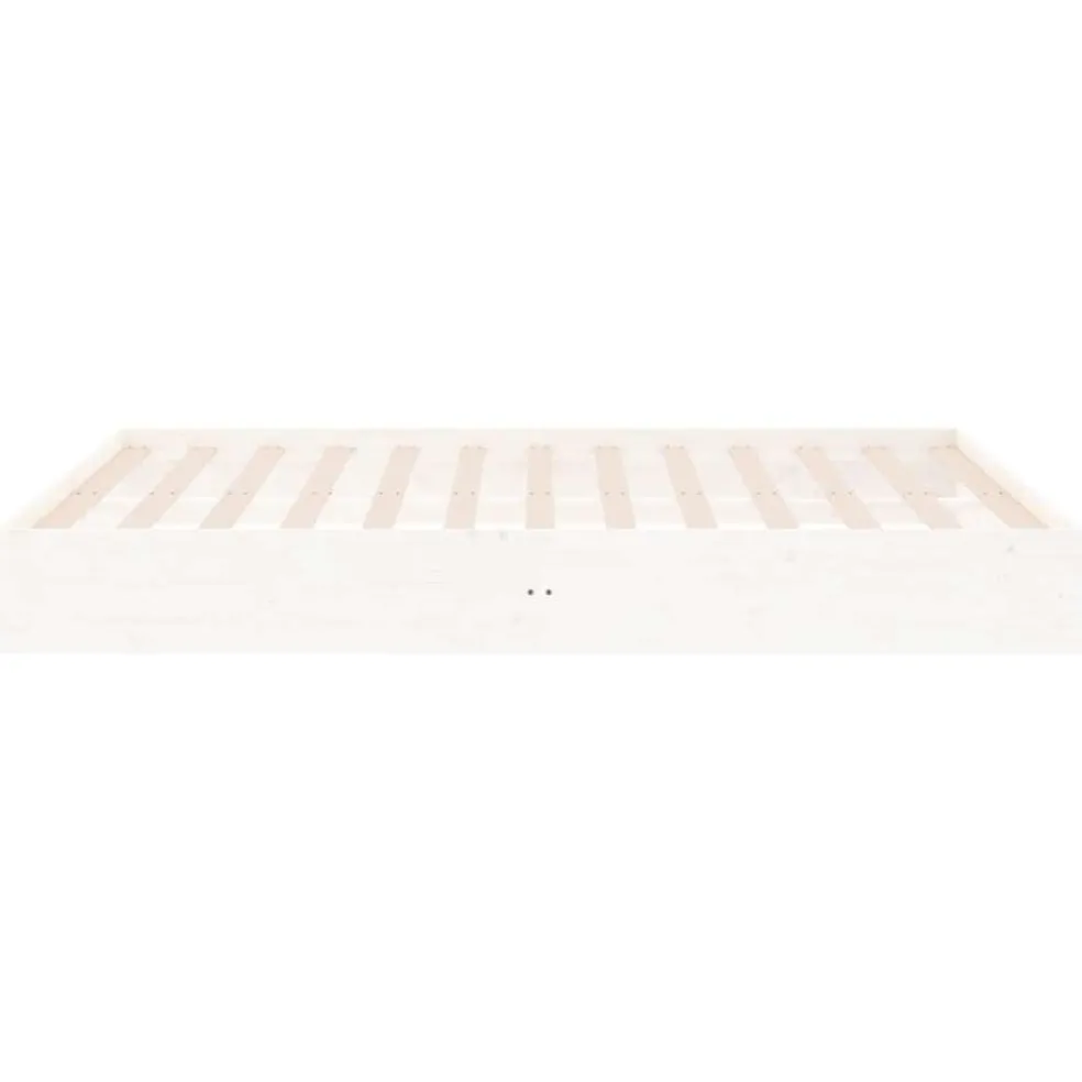 vidaXL Bedframe massief hout wit 200x200 cm