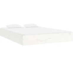 vidaXL Bedframe massief hout wit 200x200 cm
