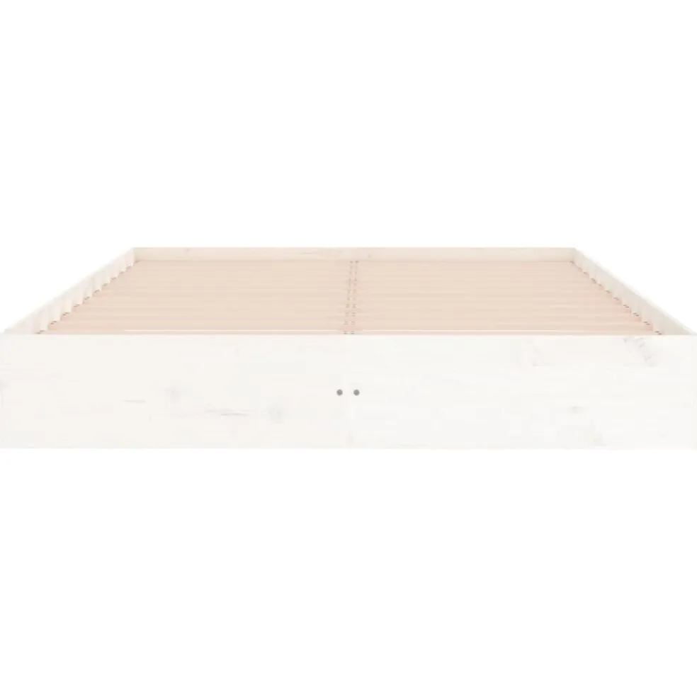 vidaXL Bedframe massief hout wit 200x200 cm