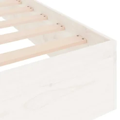 vidaXL Bedframe massief hout wit 200x200 cm