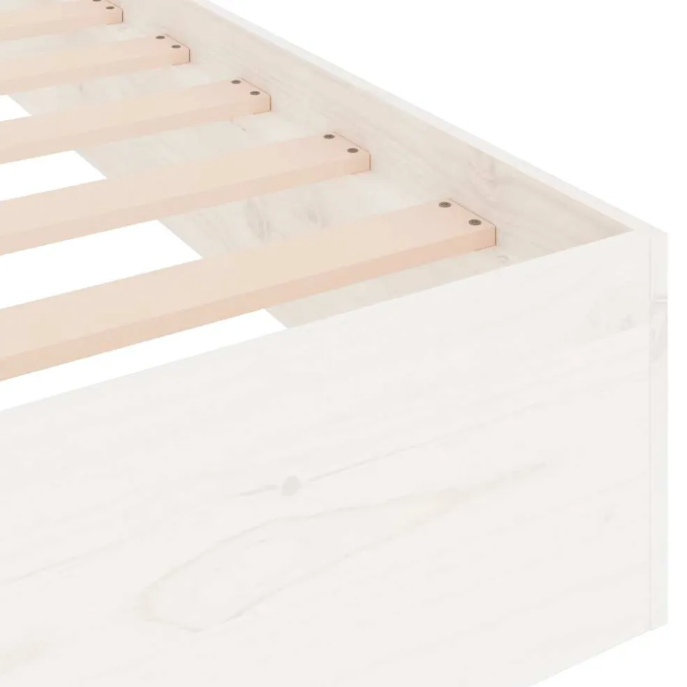 vidaXL Bedframe massief hout wit 200x200 cm