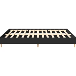 vidaXL Bedframe matras zonder matras 200x200 cm spaanplaat zwart