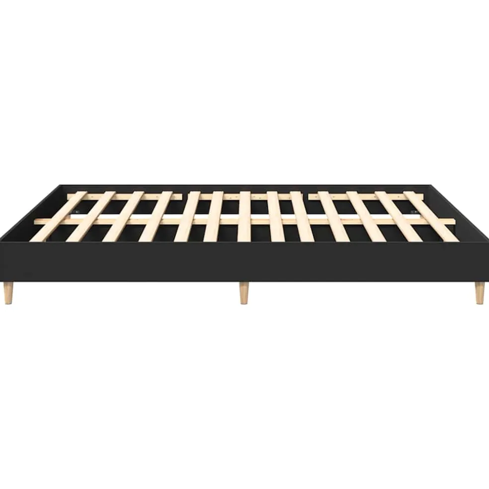 vidaXL Bedframe matras zonder matras 200x200 cm spaanplaat zwart