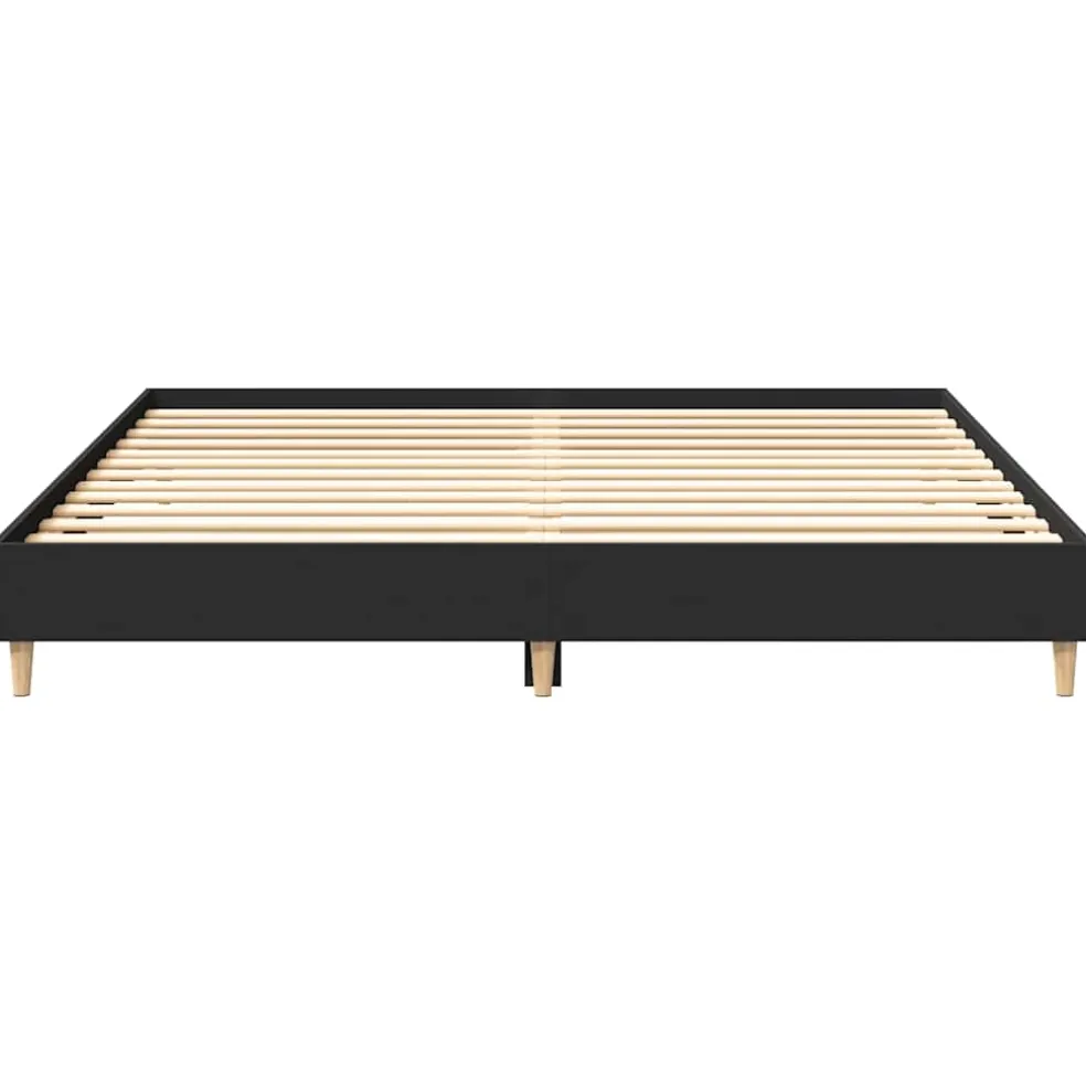 vidaXL Bedframe matras zonder matras 200x200 cm spaanplaat zwart