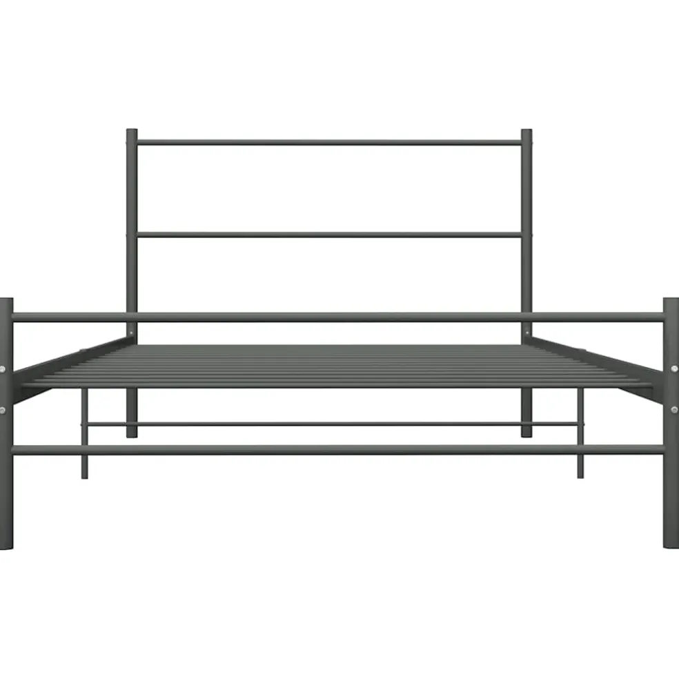 vidaXL Bedframe metaal grijs 90x200 cm