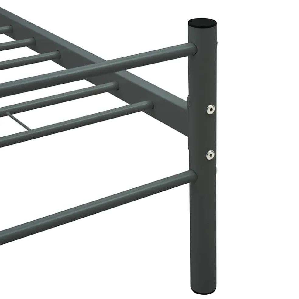 vidaXL Bedframe metaal grijs 90x200 cm