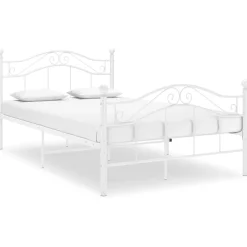 vidaXL Bedframe metaal wit 120x200 cm