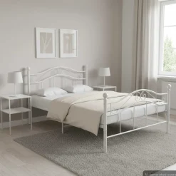 vidaXL Bedframe metaal wit 120x200 cm