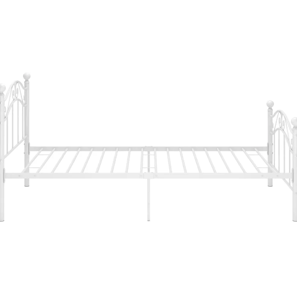 vidaXL Bedframe metaal wit 90x200 cm