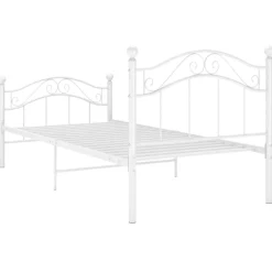 vidaXL Bedframe metaal wit 90x200 cm