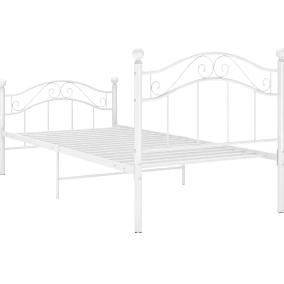 vidaXL Bedframe metaal wit 90x200 cm