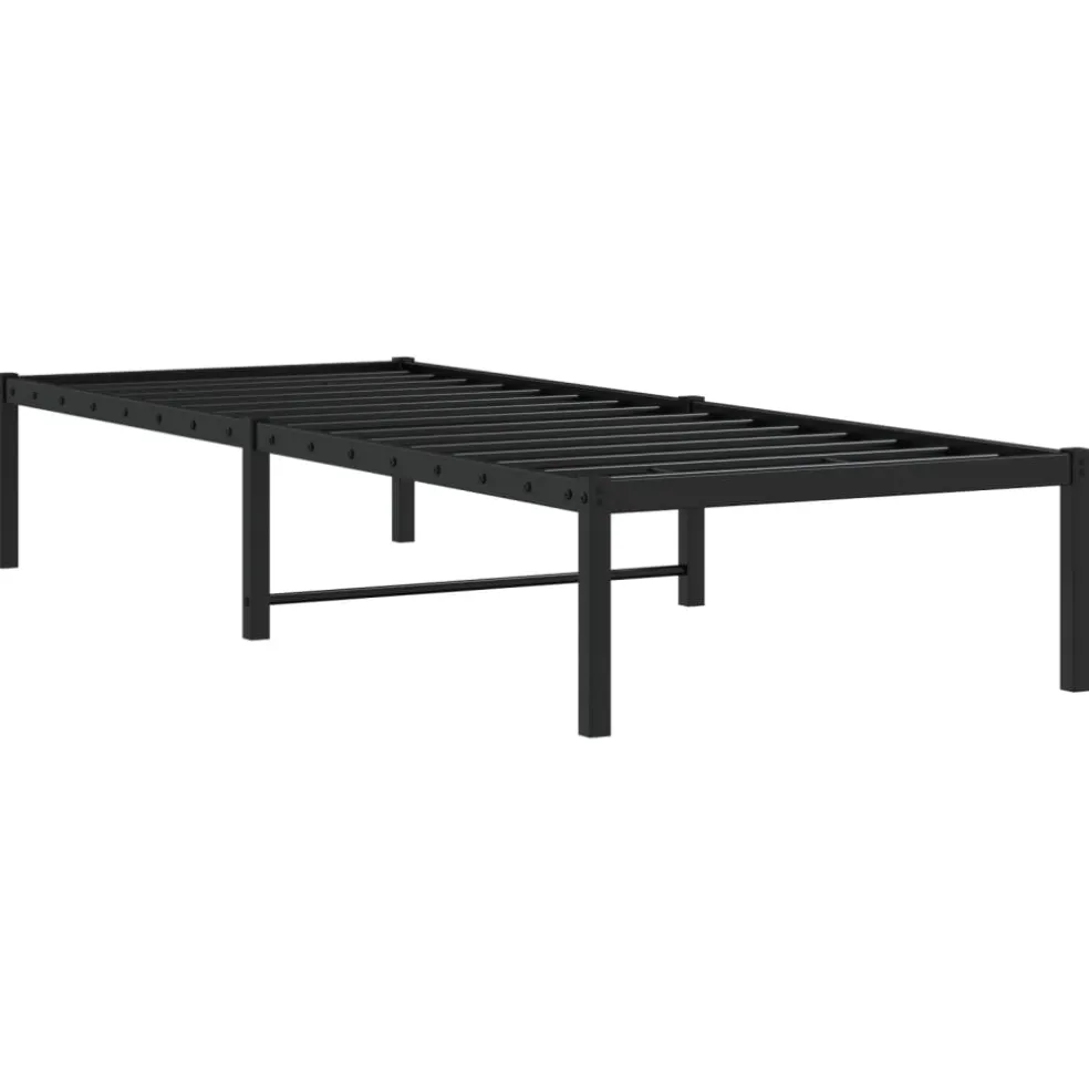 vidaXL Bedframe metaal zwart 75 x 190 cm