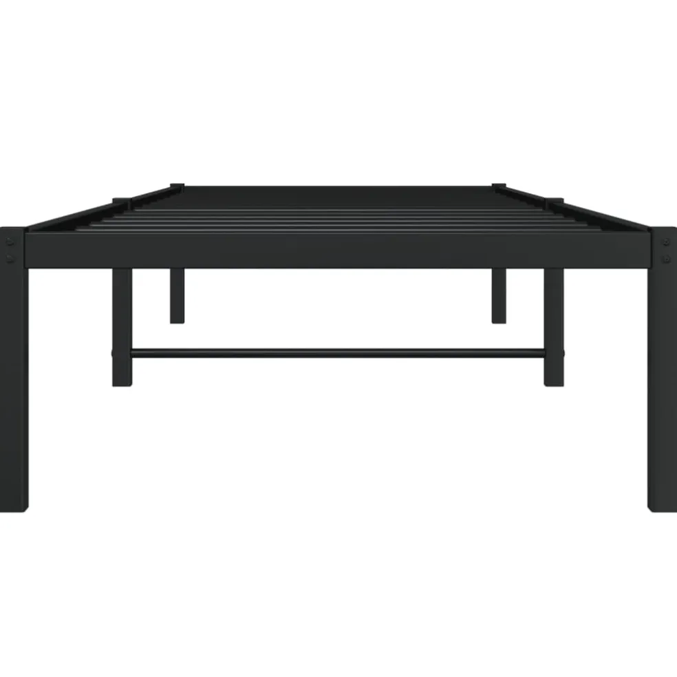 vidaXL Bedframe metaal zwart 75 x 190 cm