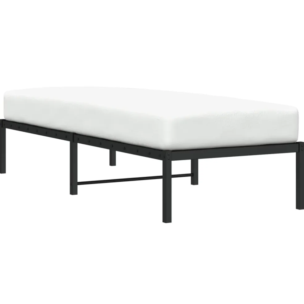 vidaXL Bedframe metaal zwart 75 x 190 cm