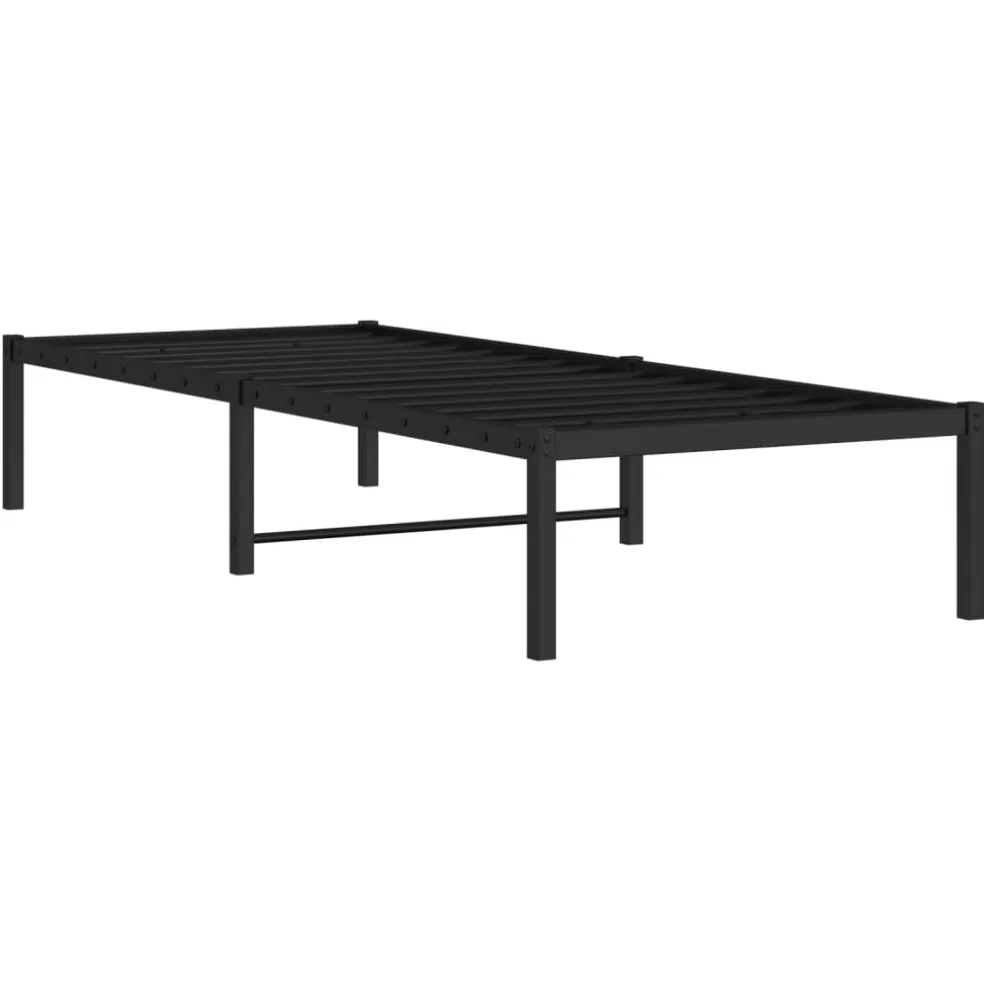 vidaXL Bedframe metaal zwart 75 x 190 cm