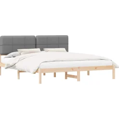 vidaXL Bedframe met Gevoerd Hoofdgedeelte Lichtgrijs 180 x 200 cm